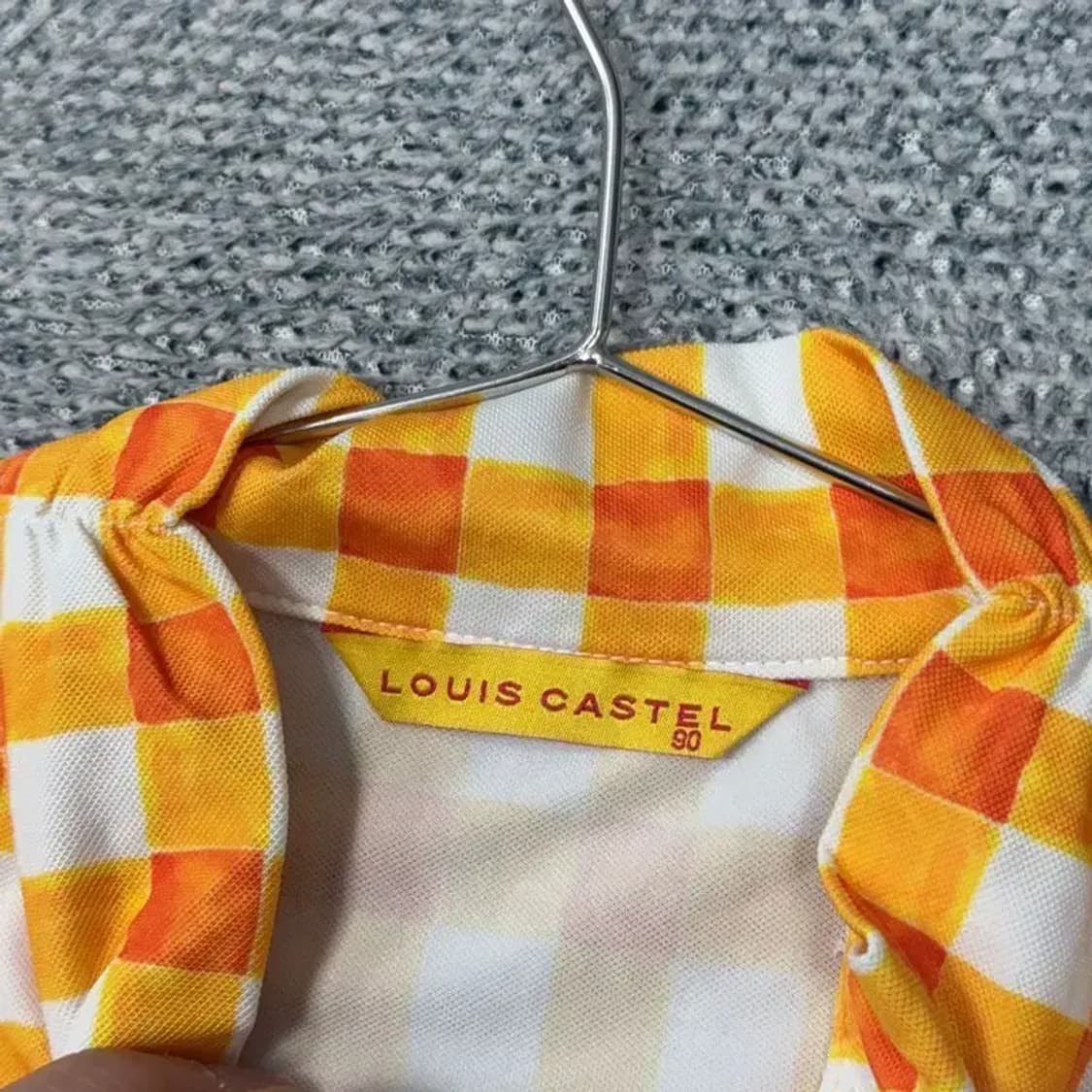 루이까스텔 캐주얼 옐로우 체크 반집업 반팔 90 상품이미지5
