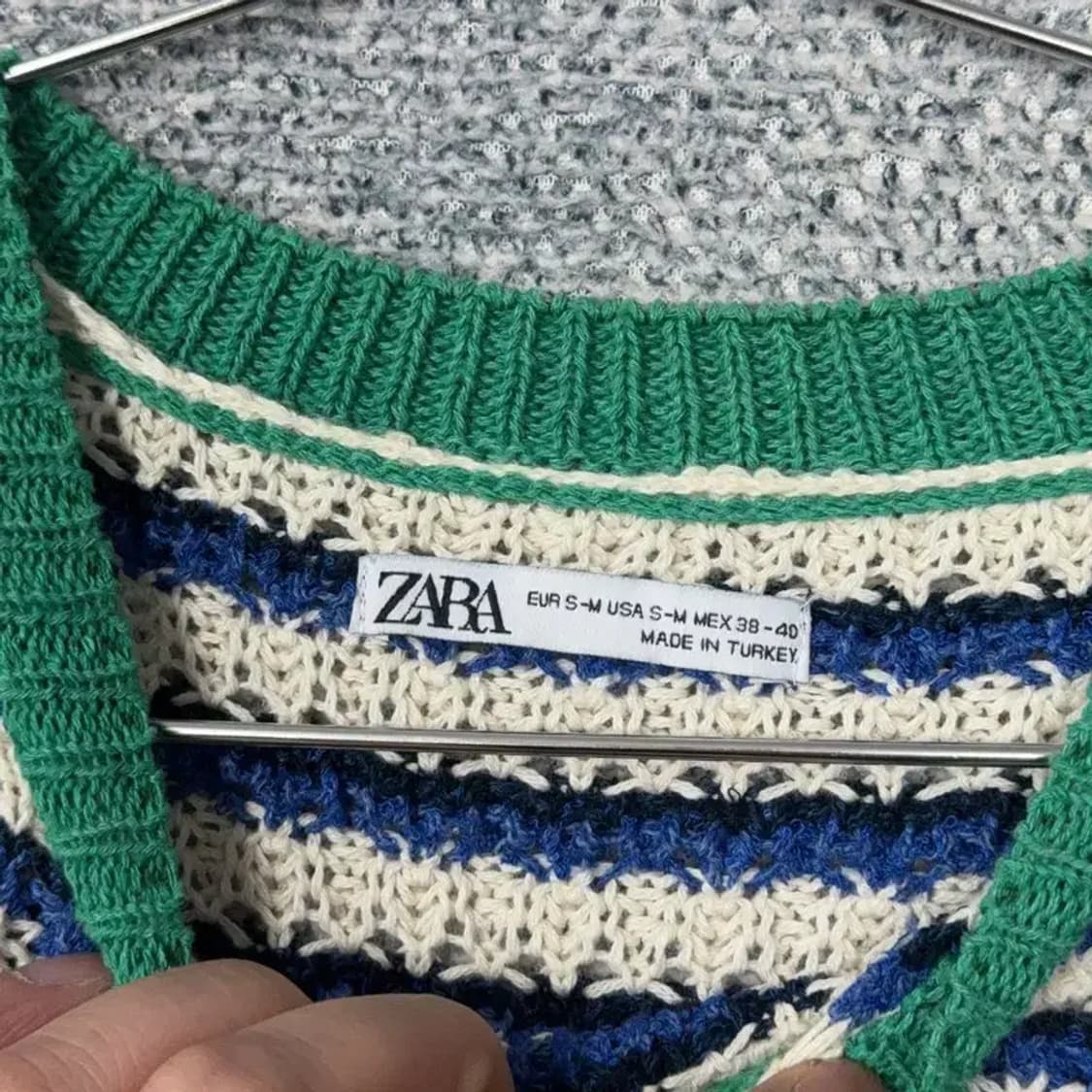 자라 스트라이프 코튼 니트 원피스 S-M 상품이미지5