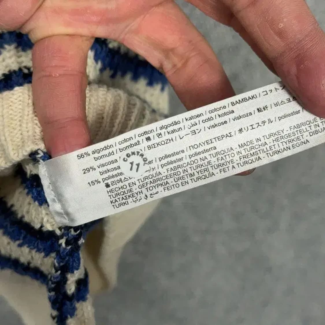 자라 스트라이프 코튼 니트 원피스 S-M 상품이미지6