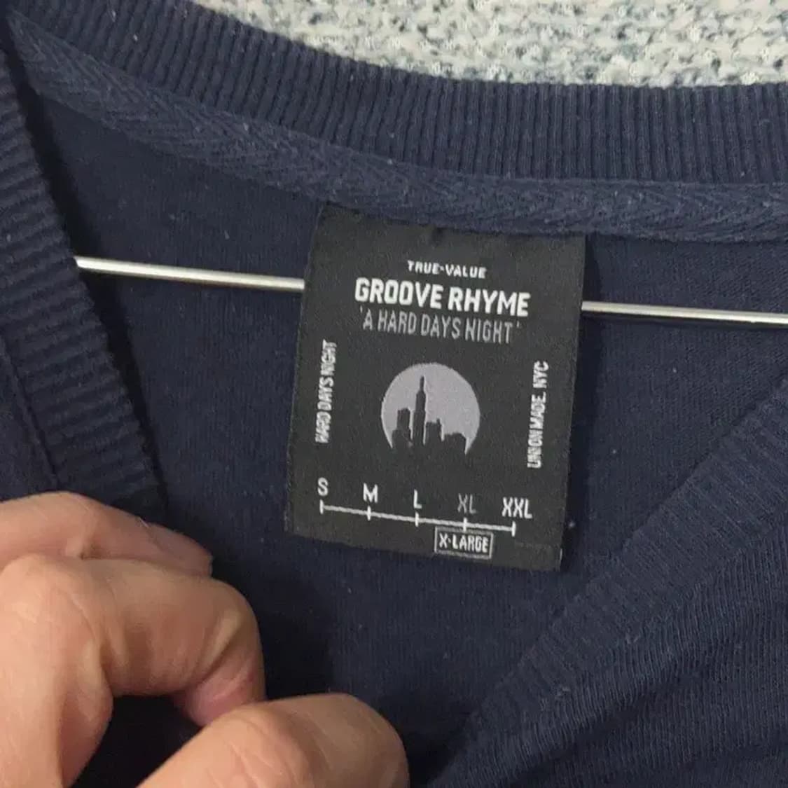 그루브라임 로고 프린팅 네이비 반팔티 XL 상품이미지3