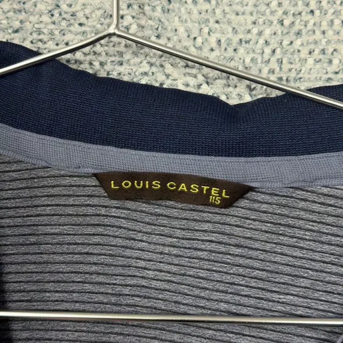 루이까스텔 남성 빅사이즈 골프 스트라이프 그레이 반팔 카라티 115 상품이미지3