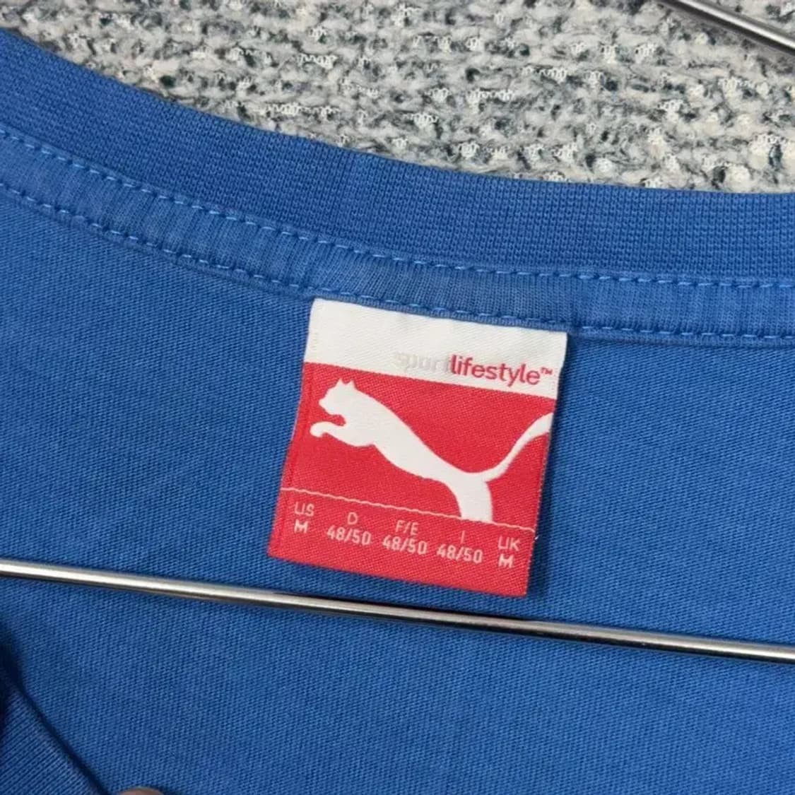 푸마 프린팅 블루 빈티지 반팔티 M 상품이미지3
