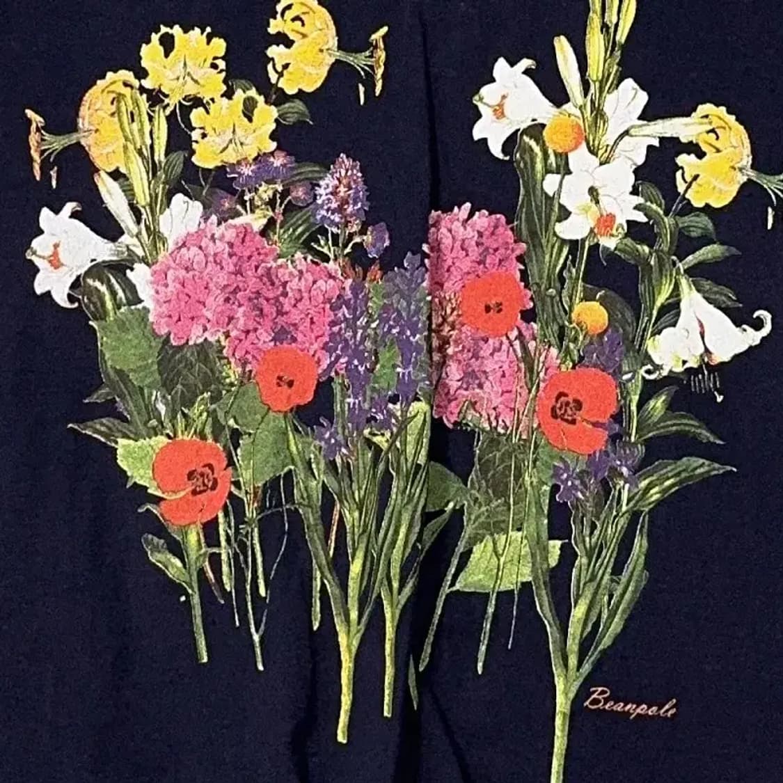 빈폴 플라워 프린팅 네이비 여성 반팔티 100 상품이미지4