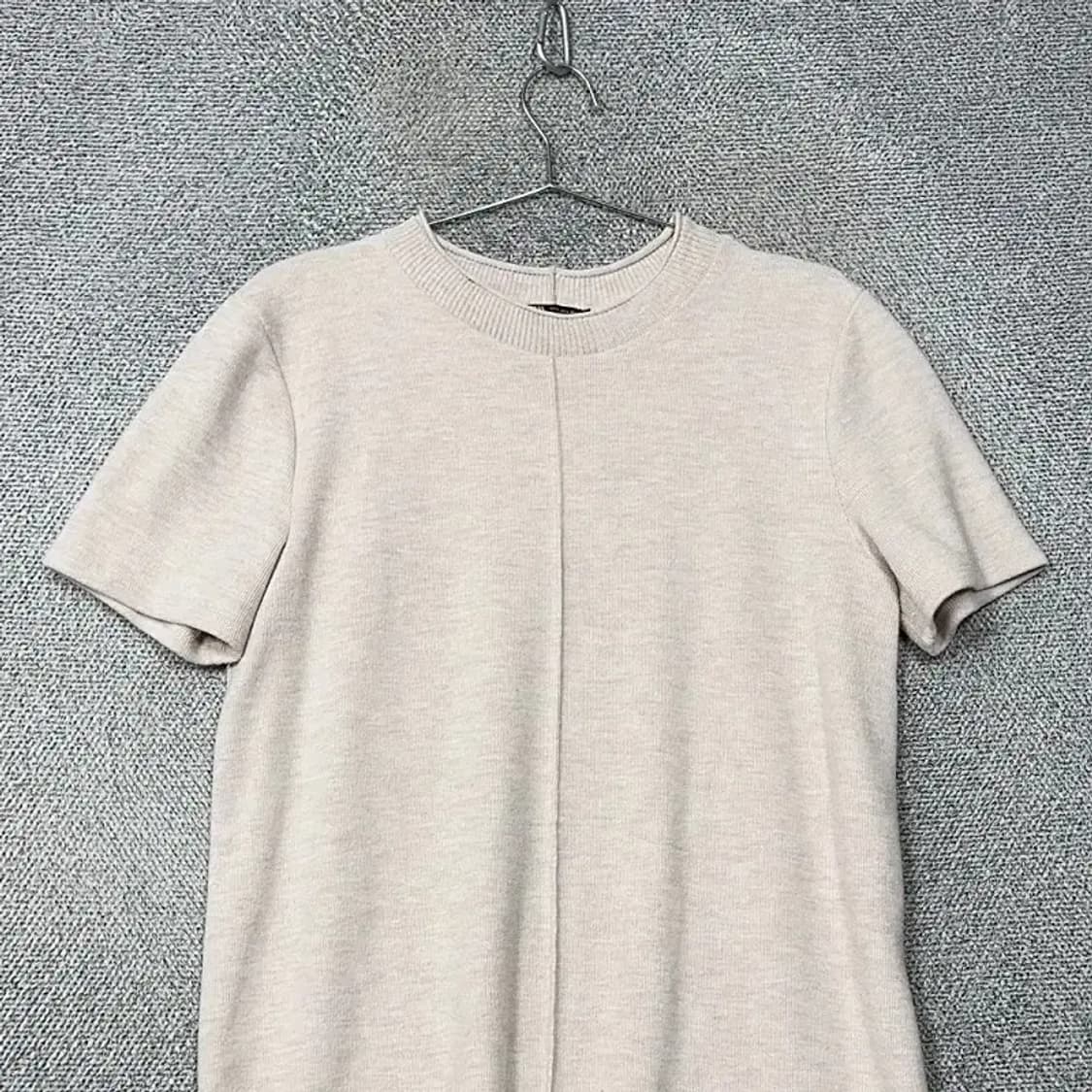 [새상품]자라 여성 연베이지 캐주얼 니트 반팔 원피스 L 상품이미지3