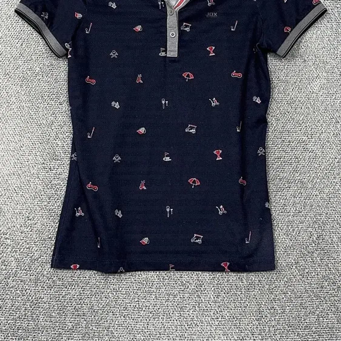 JDX 도트 여성 골프 네이비 반팔 카라티 90 상품이미지4