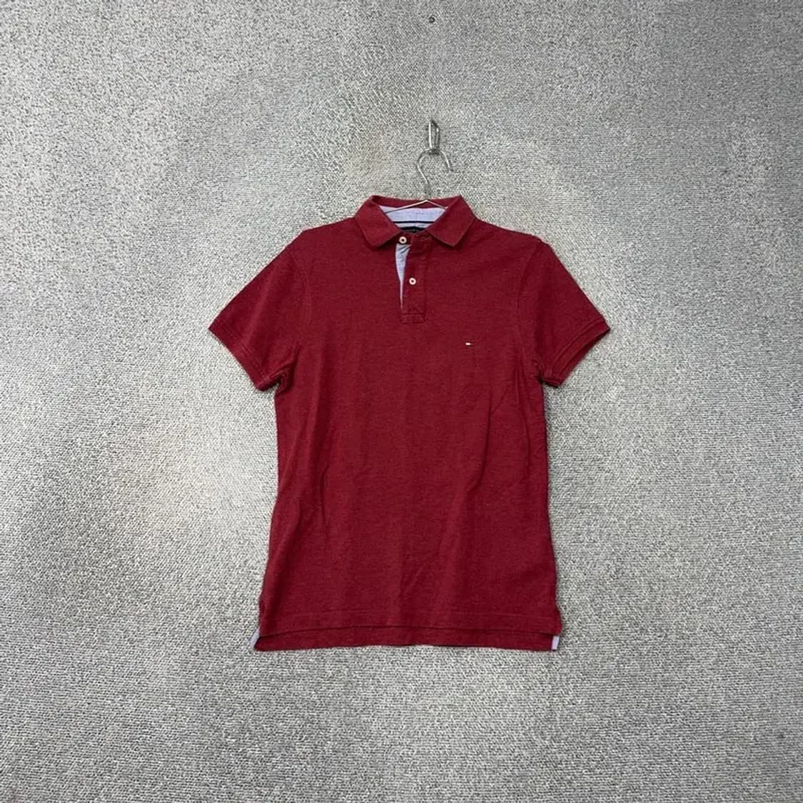 타미힐피거 버건디 로고 반팔 카라티 S 상품이미지1
