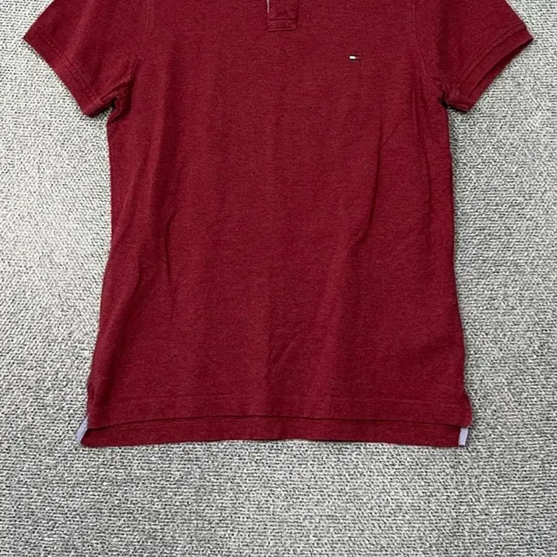 타미힐피거 버건디 로고 반팔 카라티 S 상품이미지4