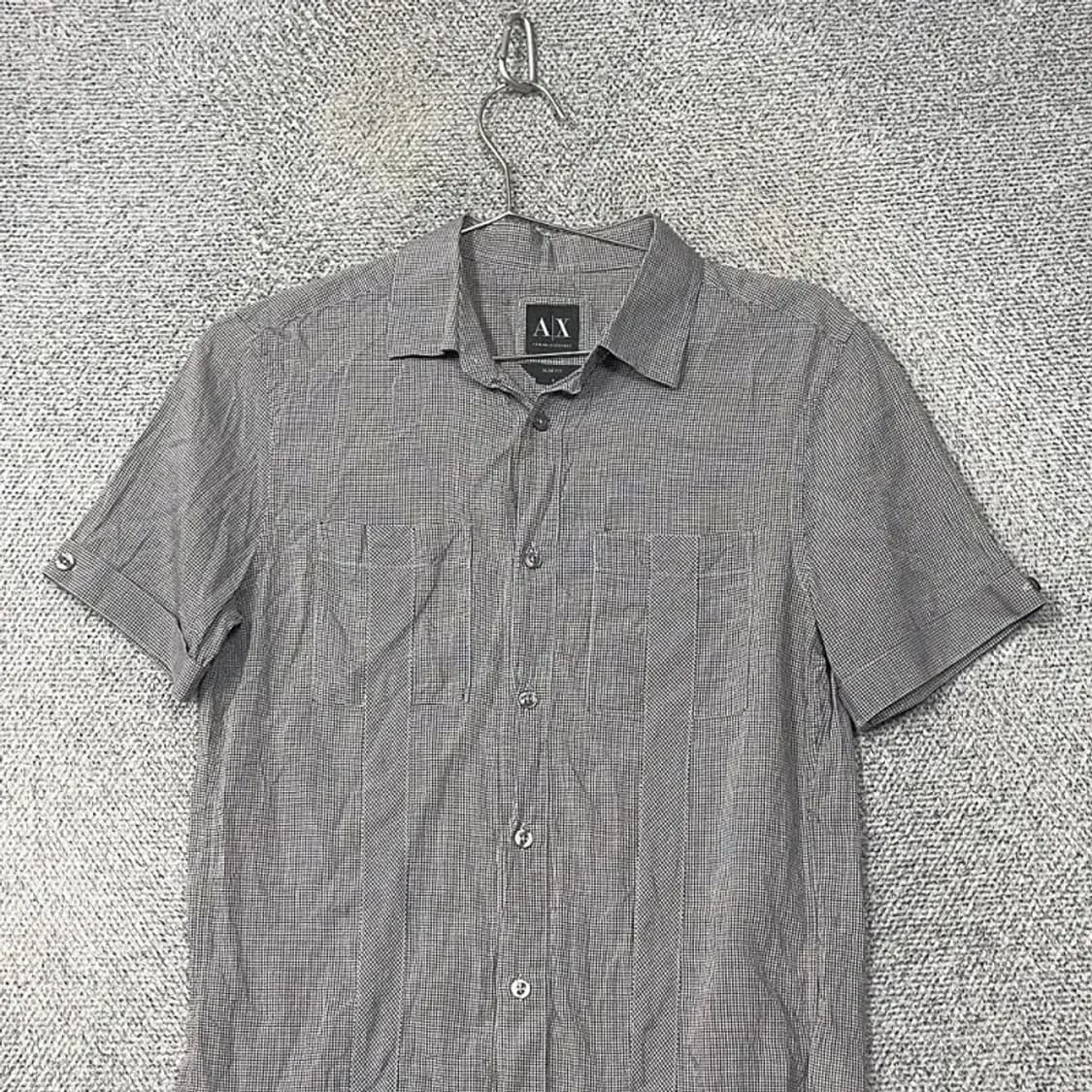 알마니 익스체인지 라이트 그레이 남성 반팔 셔츠 S 상품이미지3