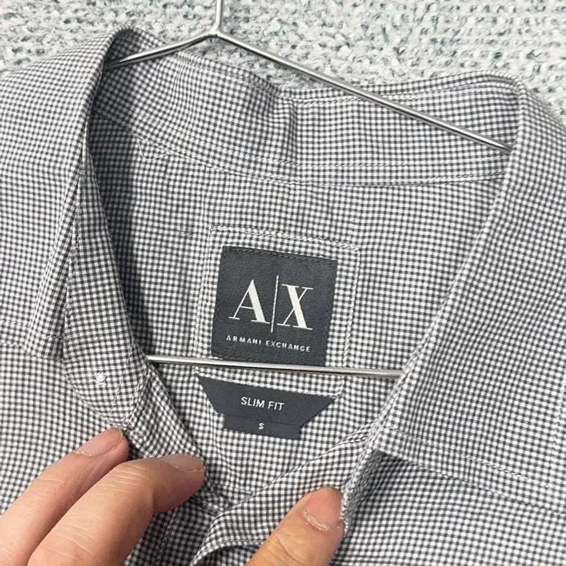 알마니 익스체인지 라이트 그레이 남성 반팔 셔츠 S 상품이미지5