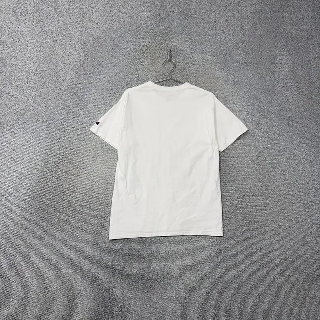 챔피온 베이직 로고 캐주얼 화이트 반팔 티 M 상품이미지2