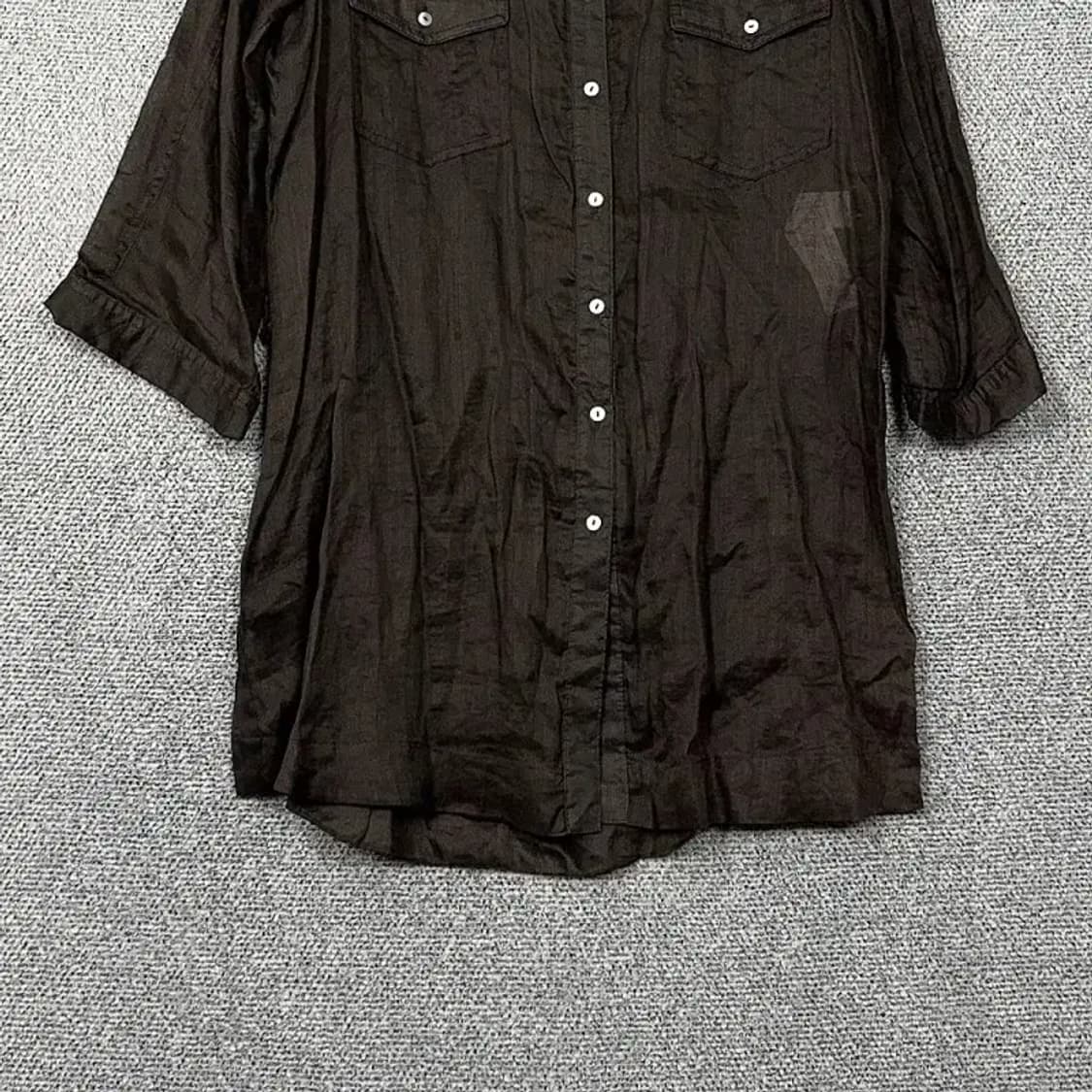 자라 여성 브라운 미니 셔츠 원피스 L 상품이미지4
