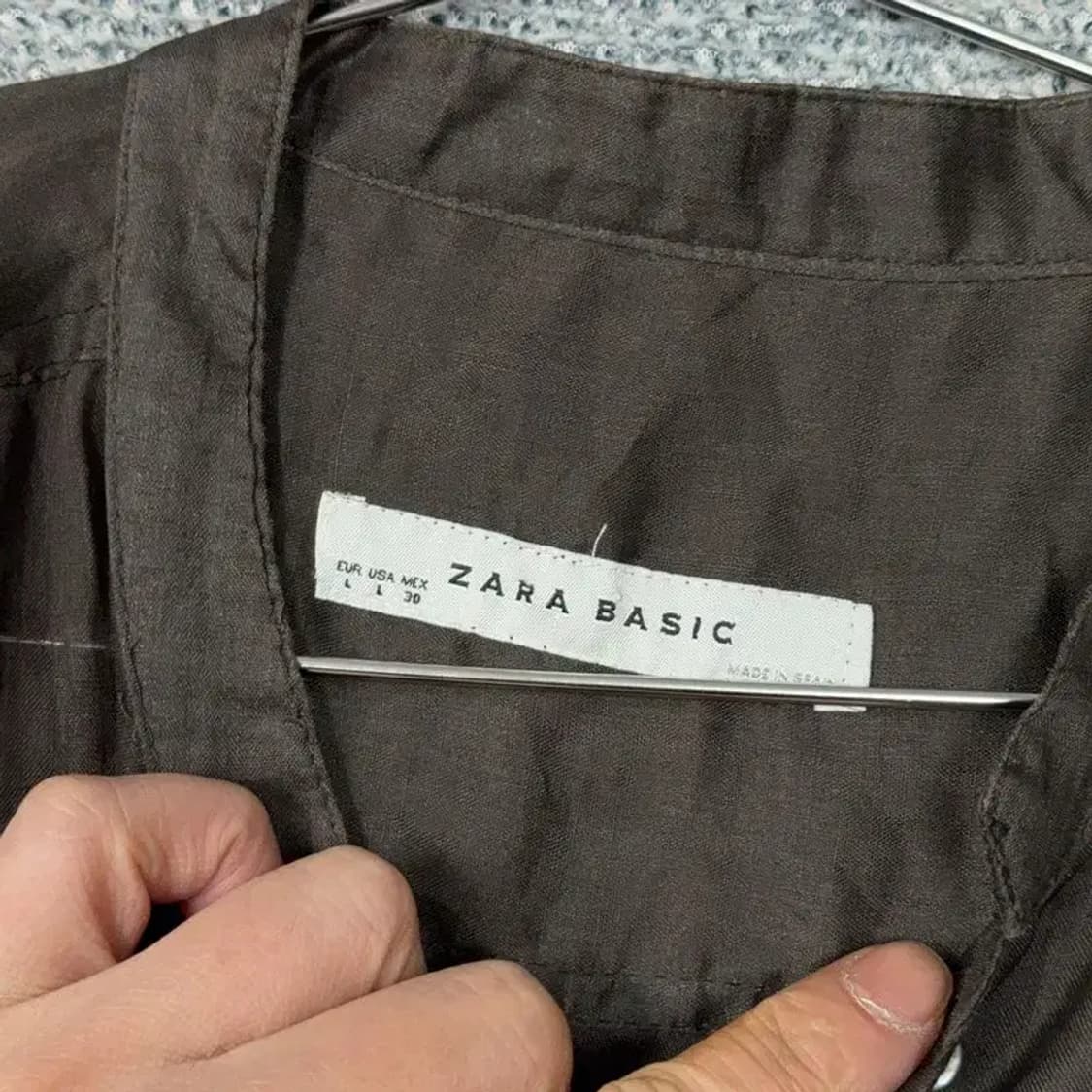 자라 여성 브라운 미니 셔츠 원피스 L 상품이미지5