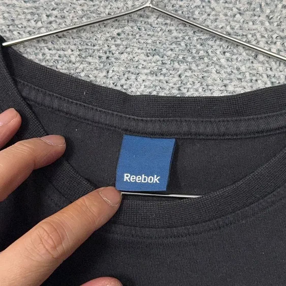 리복 빅로고 프린팅 블랙 반팔 티 M 상품이미지3