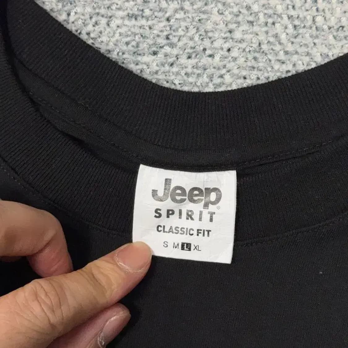 지프 로고 캐주얼 블랙 반팔 티 L 상품이미지3