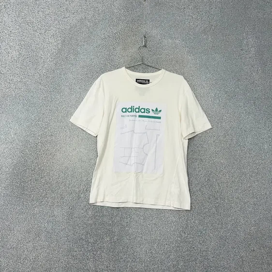 아디다스 박스로고 프린팅 화이트 반팔 티 S 상품이미지1