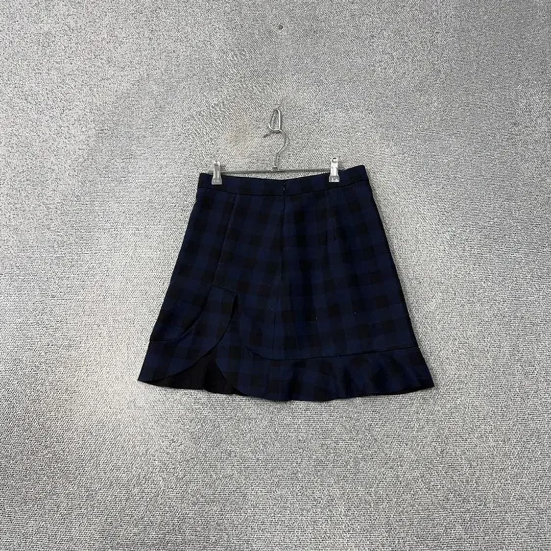 자라 우먼 체크 네이비 미니스커트 M 상품이미지2