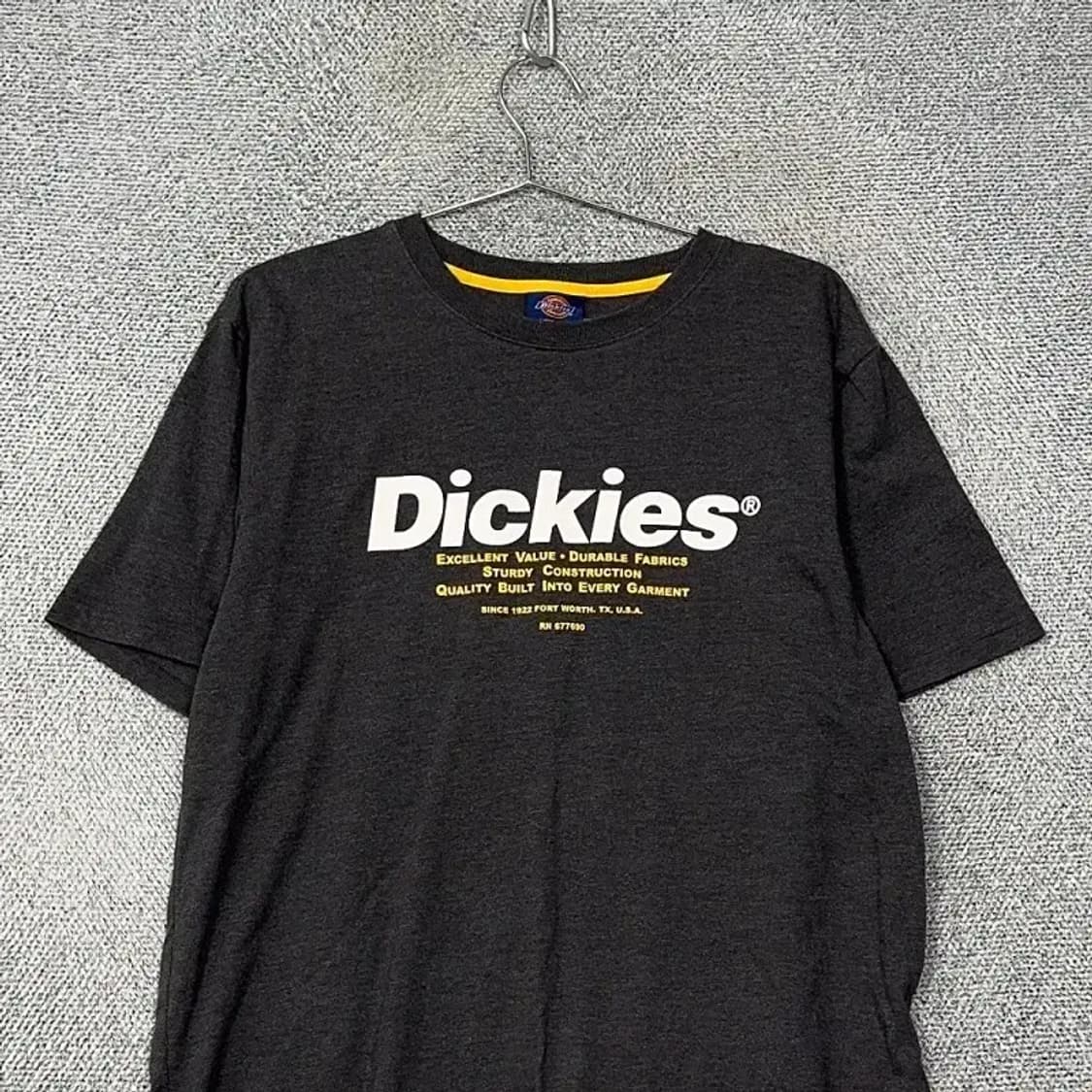 디키즈 로고 프린팅 차콜 캐주얼 반팔 티 XL 상품이미지3