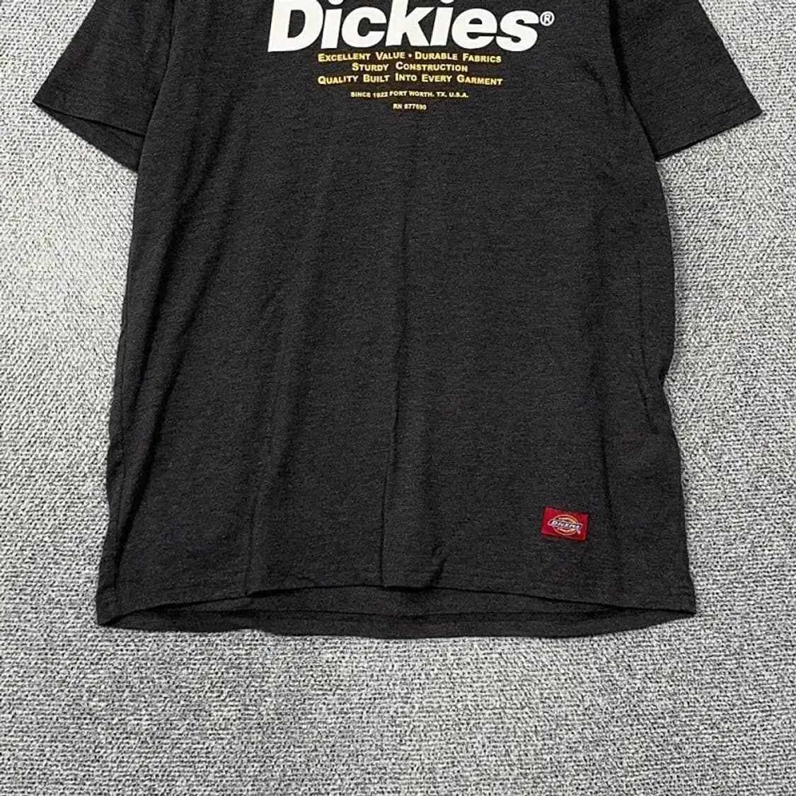 디키즈 로고 프린팅 차콜 캐주얼 반팔 티 XL 상품이미지4
