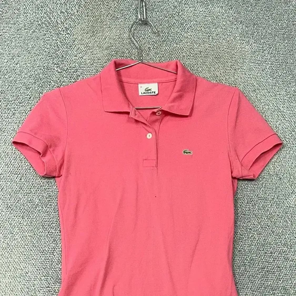 라코스테 여성 로고 핑크 반팔 카라티 90 상품이미지3