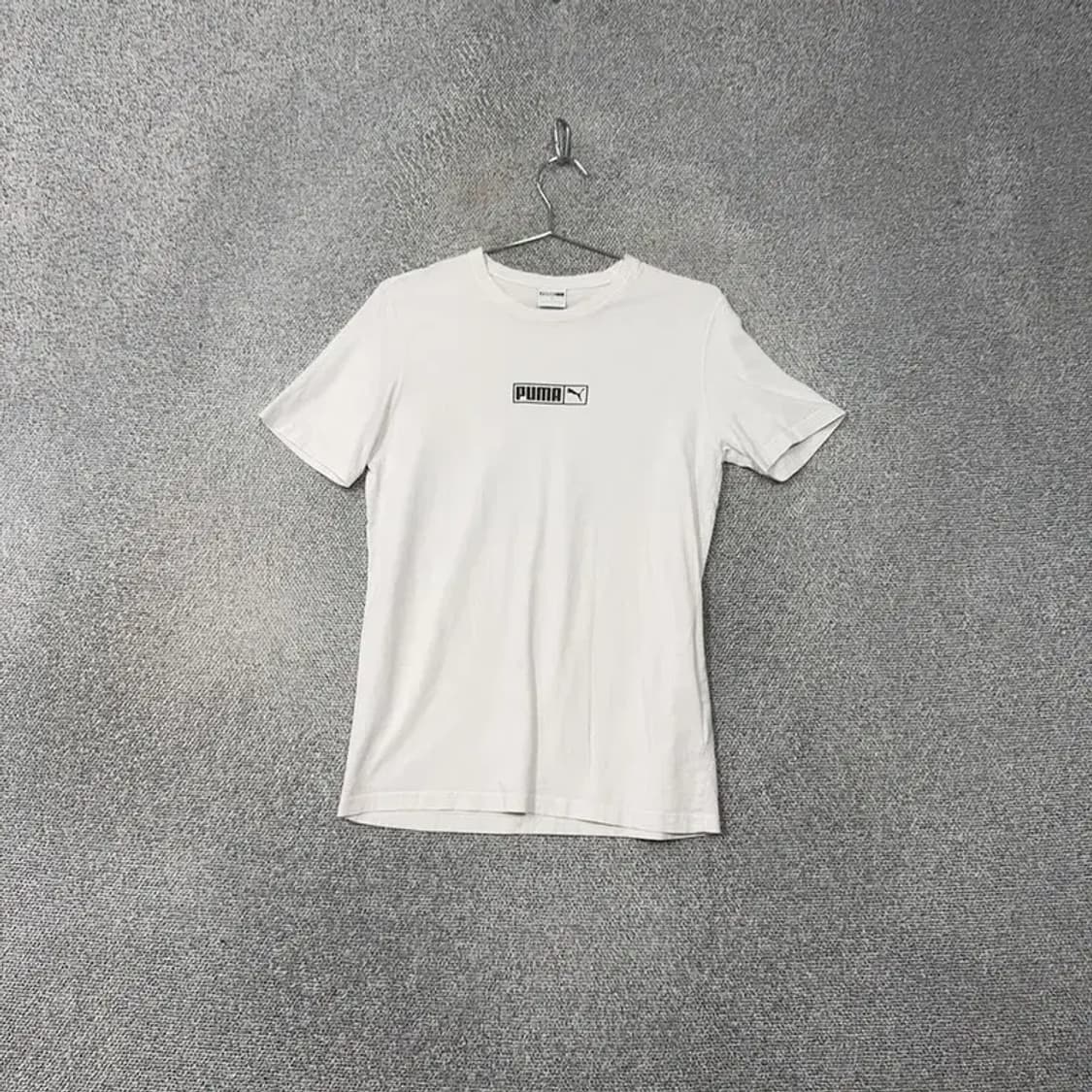 푸마 프린팅 화이트 로고 코튼 반팔티 S 상품이미지1