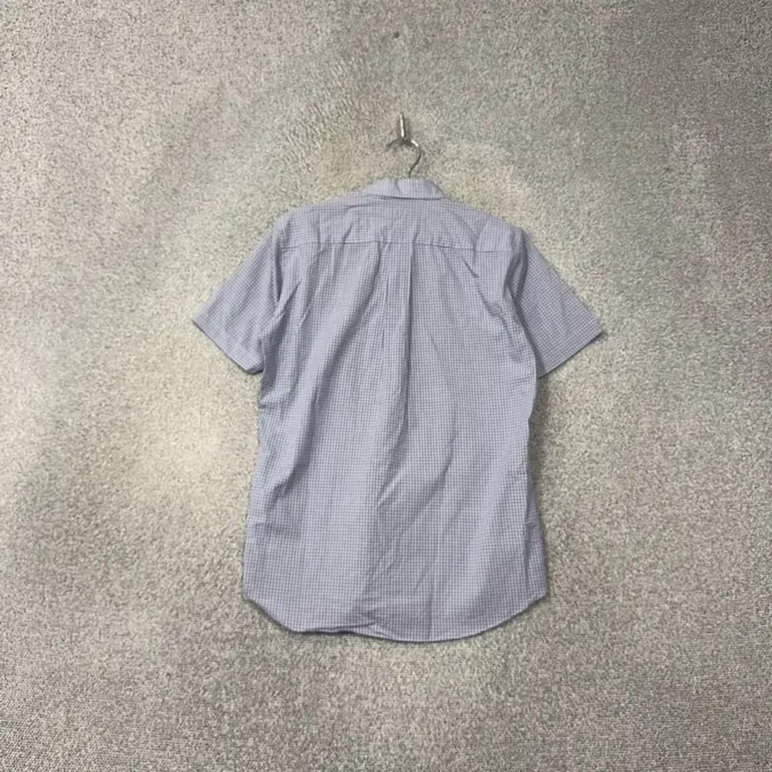 유니클로 블루 체크 캐주얼 남성 반팔 셔츠 M 상품이미지2