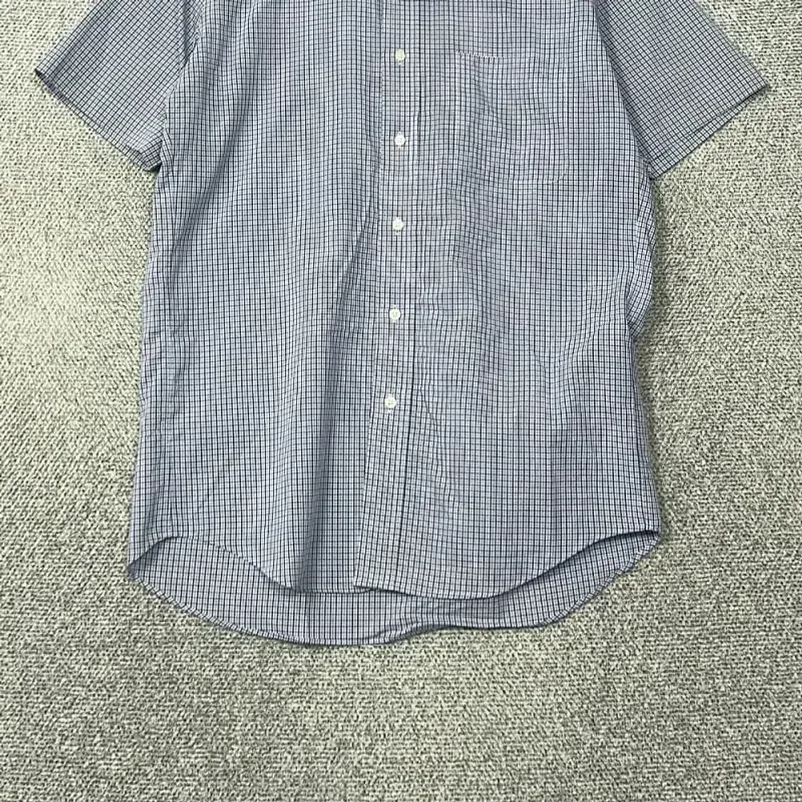 유니클로 블루 체크 캐주얼 남성 반팔 셔츠 M 상품이미지4