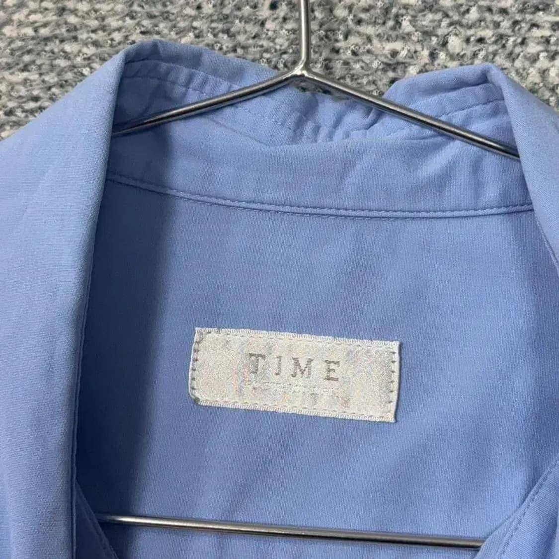 타임 한섬 남성 라이트 블루 반팔 와이셔츠 100 상품이미지3