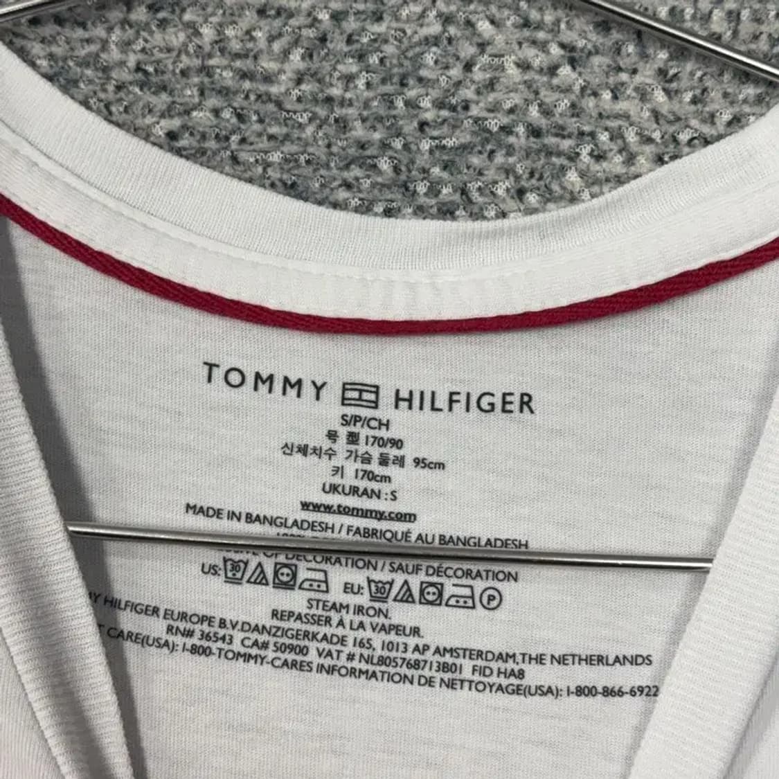 타미힐피거 화이트 캐주얼 로고 남성 반팔티 S 상품이미지5