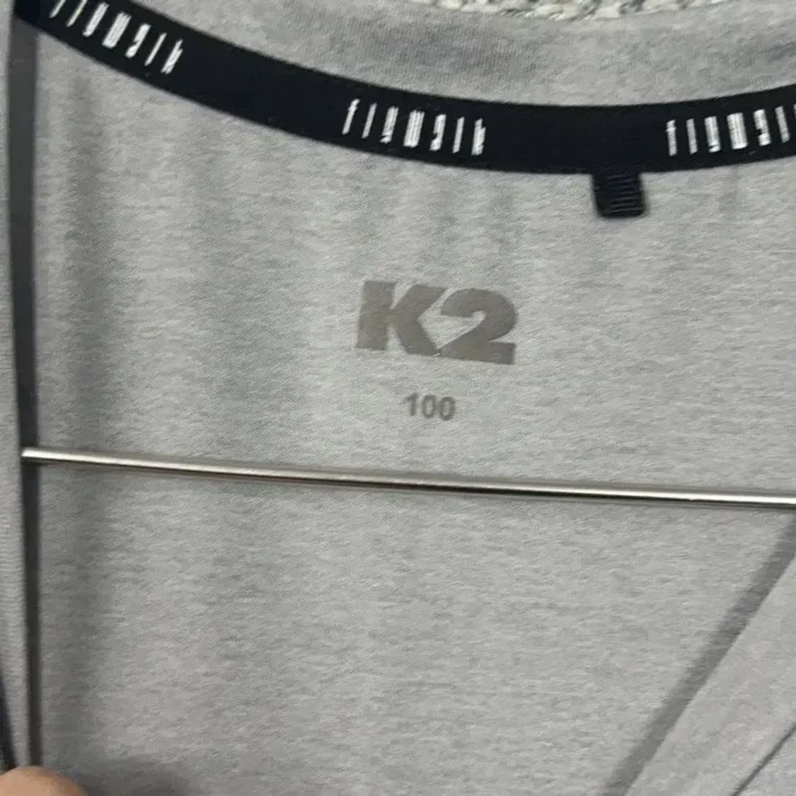 K2 라이트 그레이 로고 기능성 운동 반팔티 100 상품이미지3