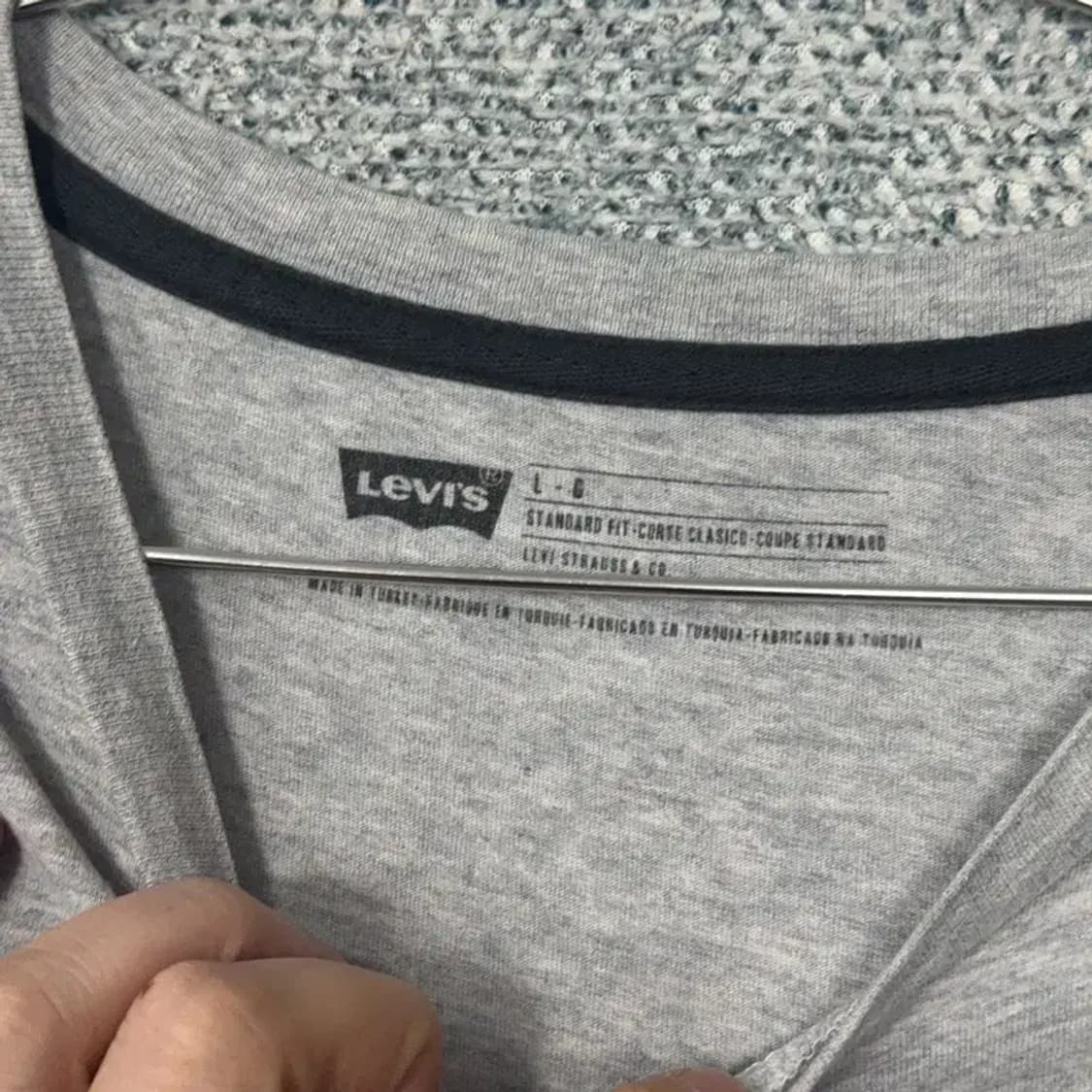 리바이스 프린팅 라이트 그레이 반팔 티 L 상품이미지3