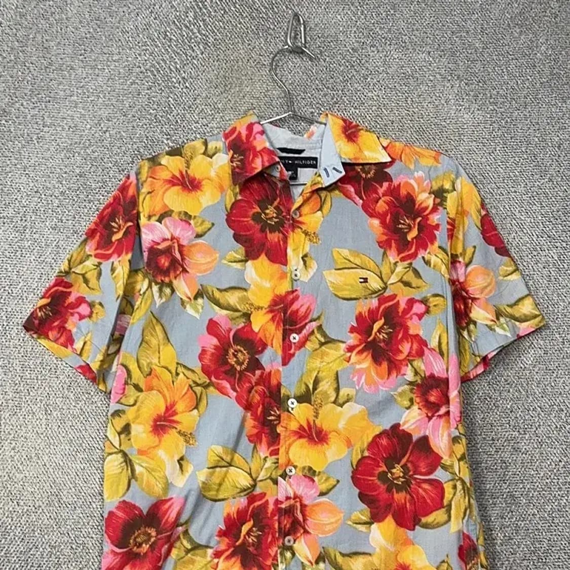 타미힐피거 플라워 패턴 남성 하와이안 셔츠 S 상품이미지3