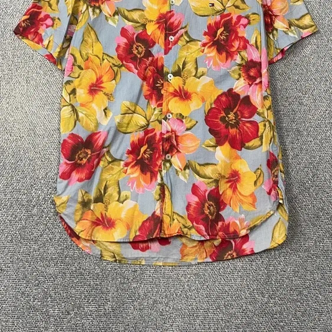 타미힐피거 플라워 패턴 남성 하와이안 셔츠 S 상품이미지4