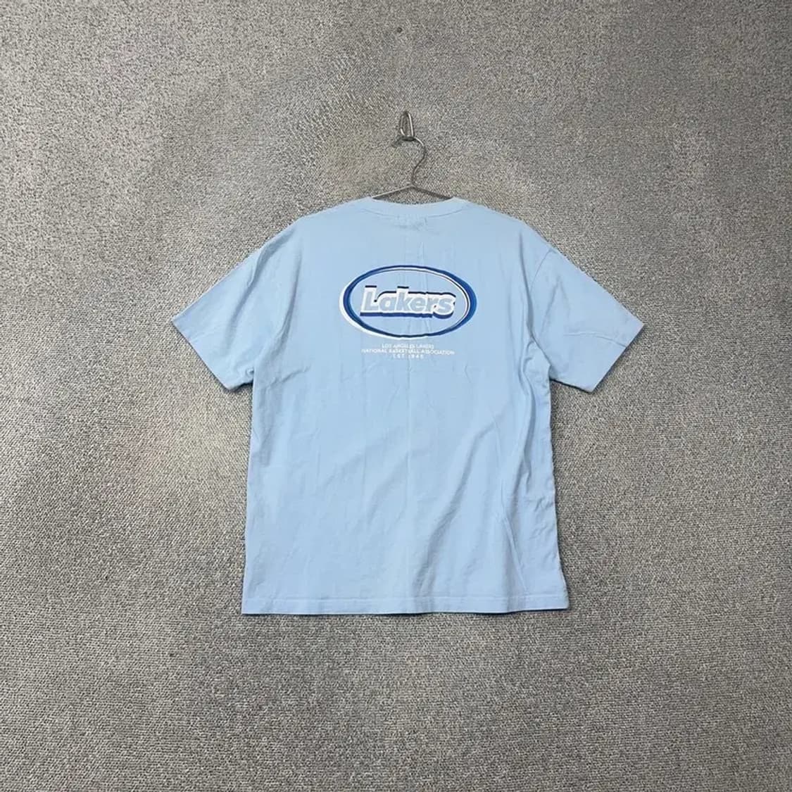 NBA LA레이커스 백프린팅 라이트 블루 반팔 티 L 상품이미지1