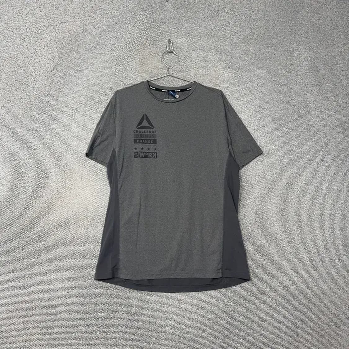 리복 그레이 로고 남성 기능성 운동 반팔 티 2XL 상품이미지1