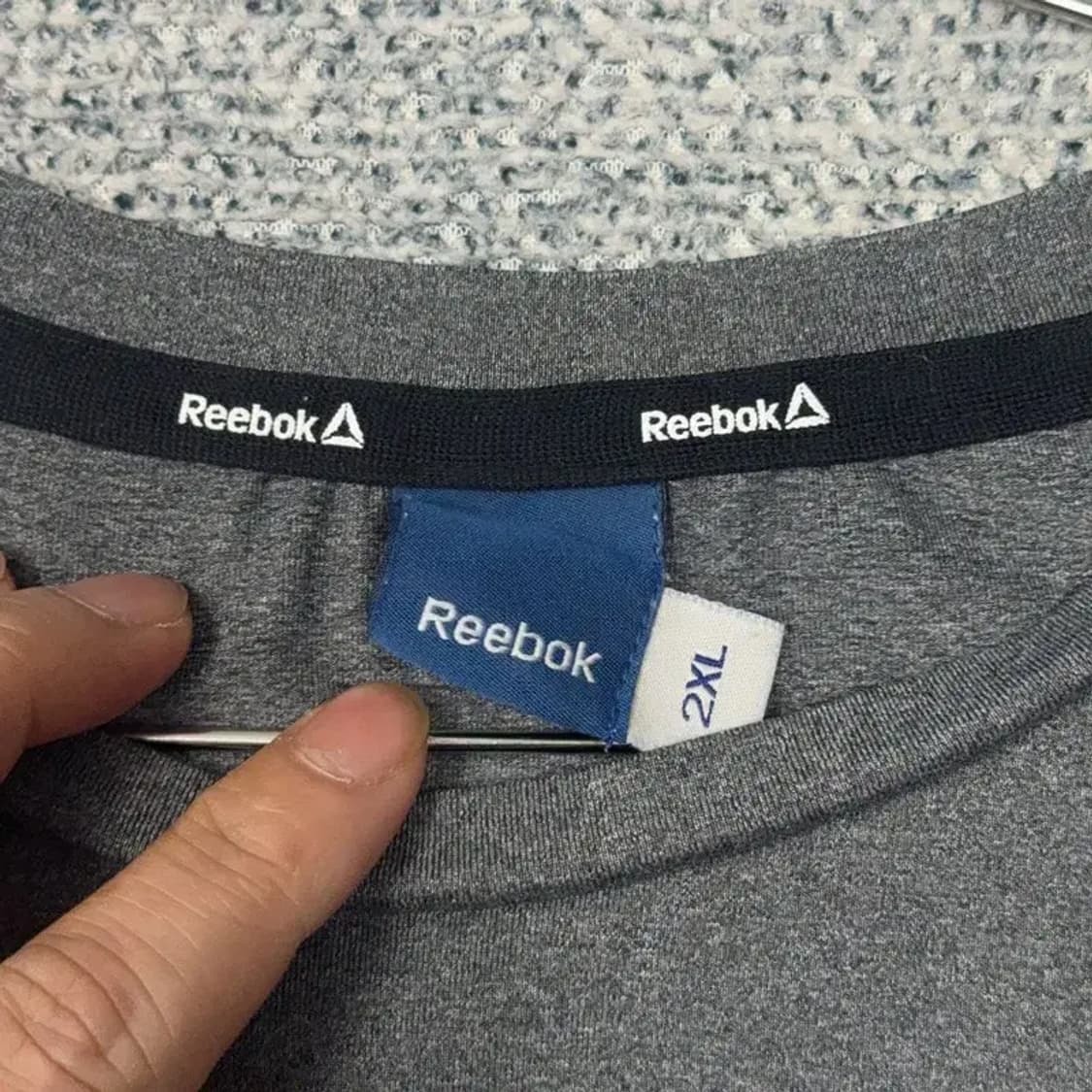 리복 그레이 로고 남성 기능성 운동 반팔 티 2XL 상품이미지5