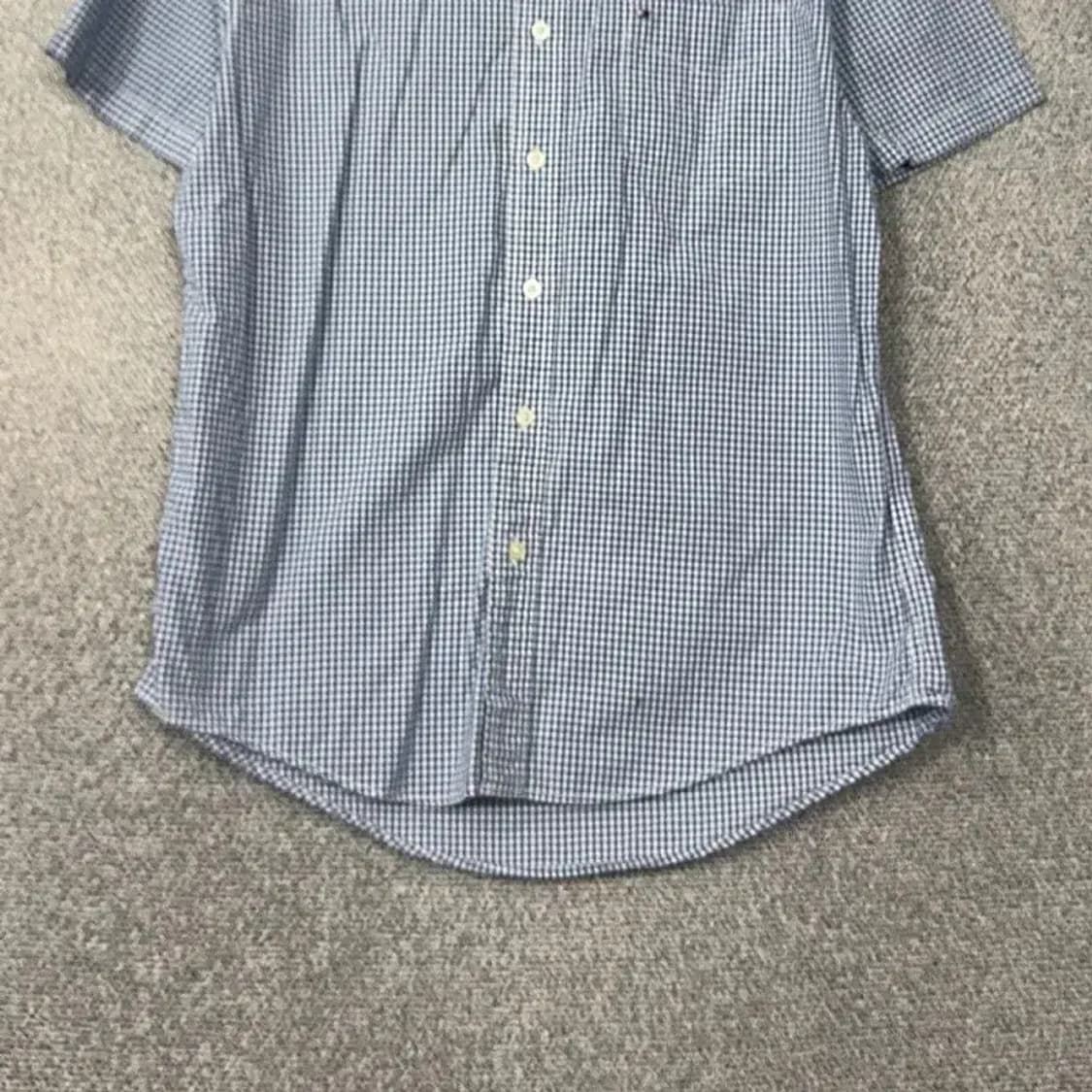 타미힐피거 캐주얼 로고 남성 체크 반팔 셔츠 L 상품이미지4