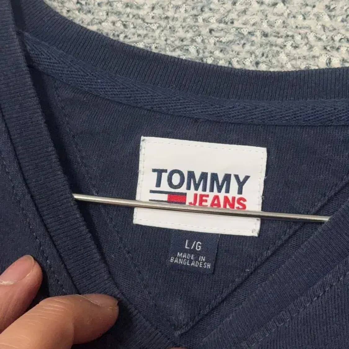 타미힐피거 네이비 로고 캐주얼 코튼 반팔티 L 상품이미지5