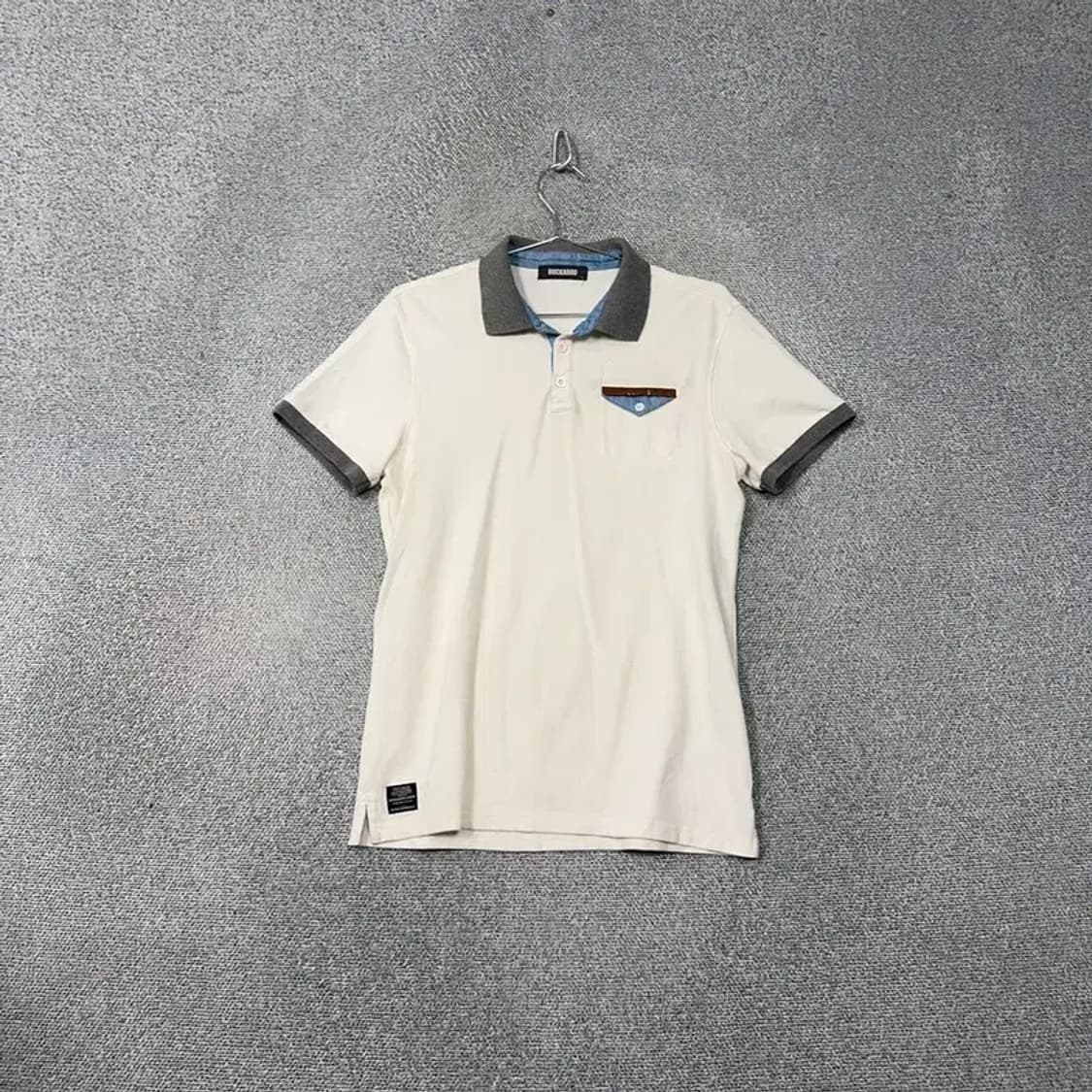 버커루 화이트 포켓 캐주얼 남성 반팔 카라티 L 상품이미지1