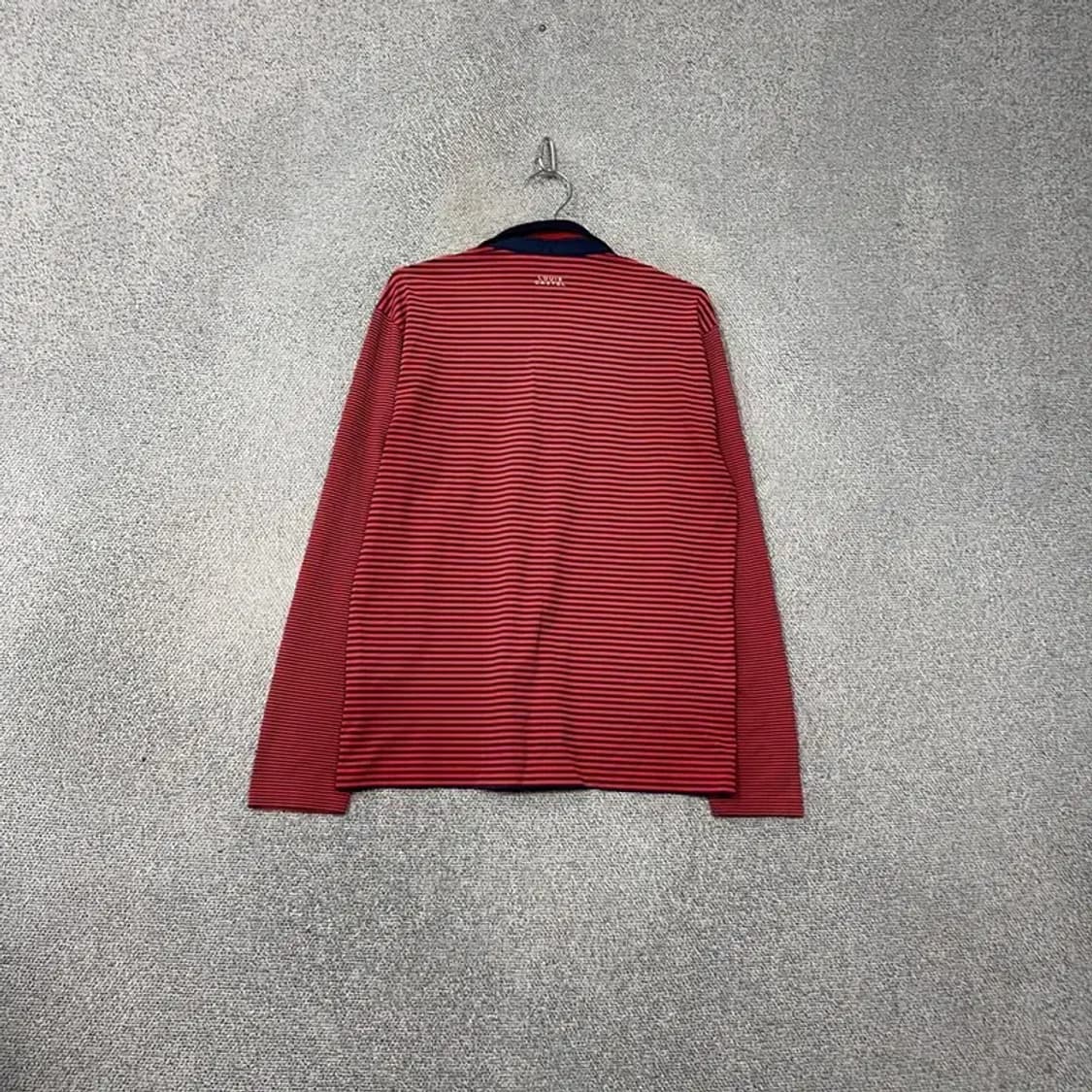 루이까스텔 골프 로고 스트라이프 레드 긴팔 카라티 105 상품이미지2