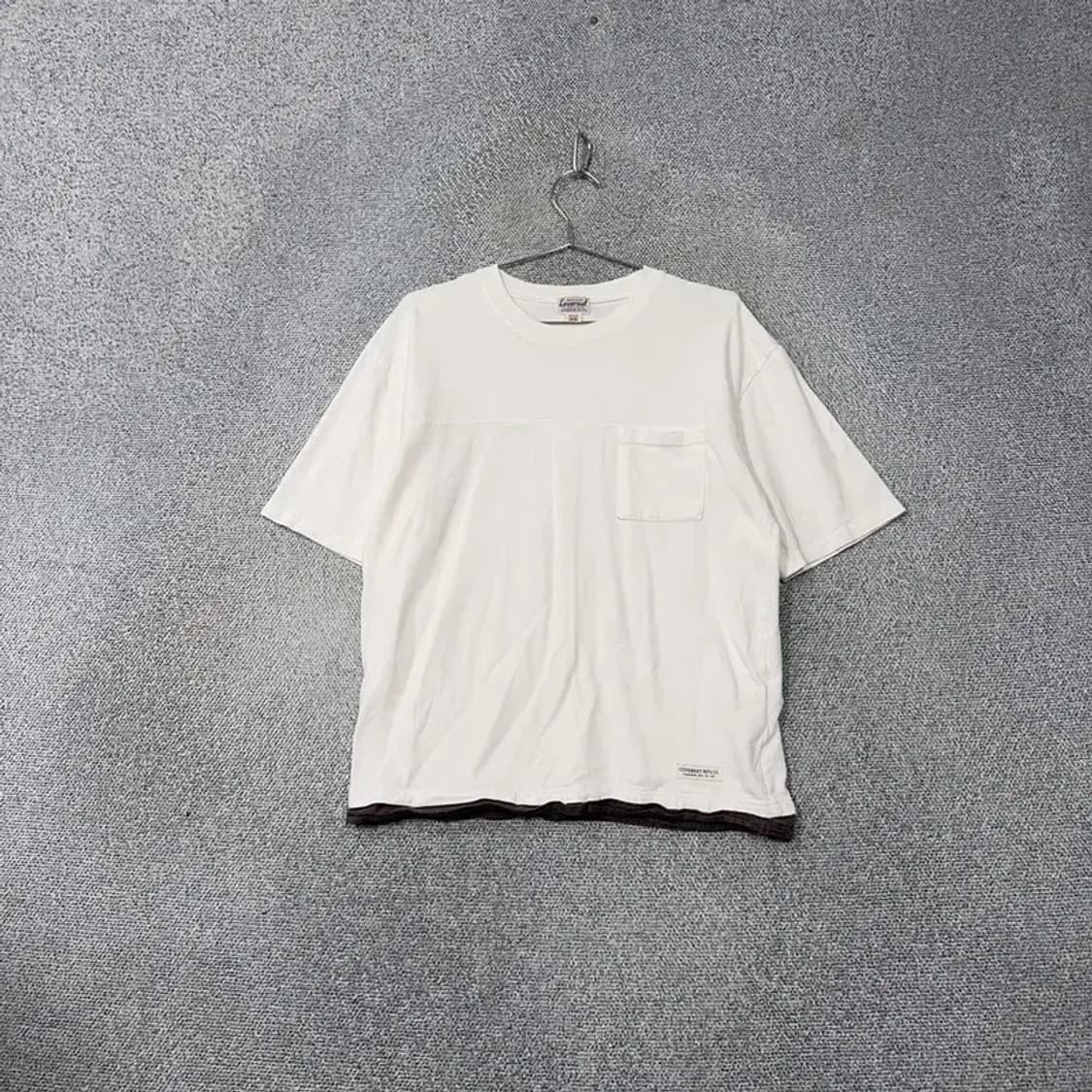 커버낫 화이트 캐주얼 코튼 반팔 티 MEDIUM 상품이미지1