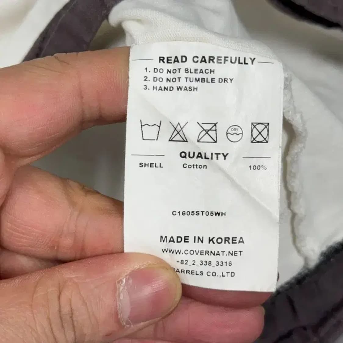 커버낫 화이트 캐주얼 코튼 반팔 티 MEDIUM 상품이미지4
