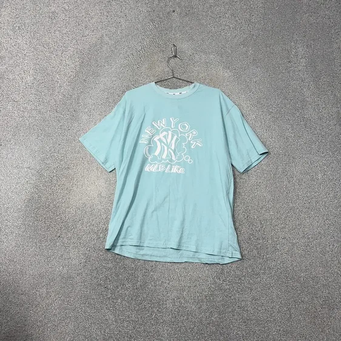 [새상품]MLB 뉴욕양키즈 프린팅 민트 반팔티 L 상품이미지1