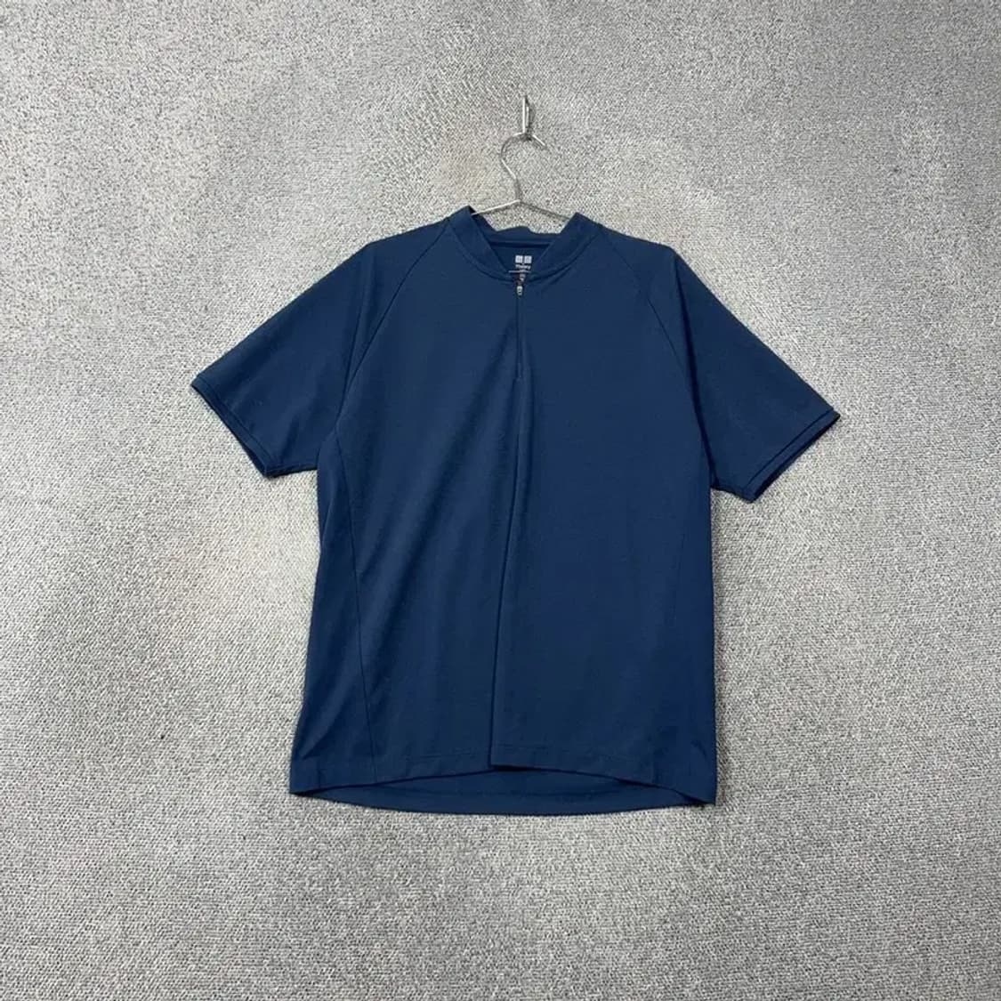 유니클로 띠어리 기능성 네이비 남성 반집업 반팔 티 XXL 상품이미지1
