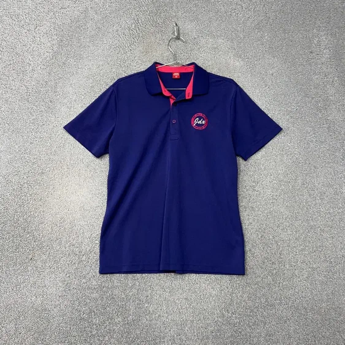 JDX 로고 골프 기능성 블루 반팔 카라티 100 상품이미지1