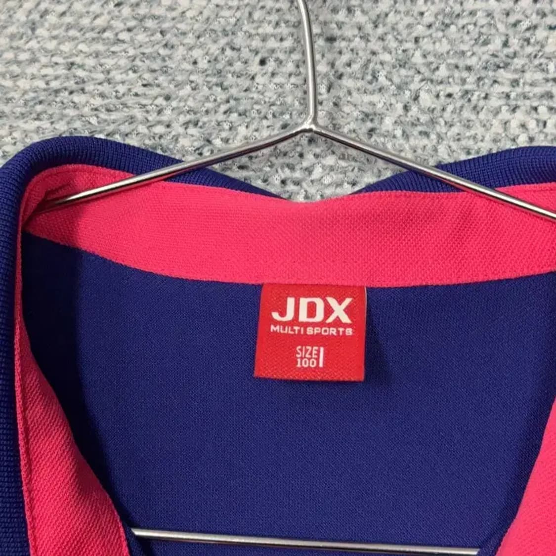 JDX 로고 골프 기능성 블루 반팔 카라티 100 상품이미지3