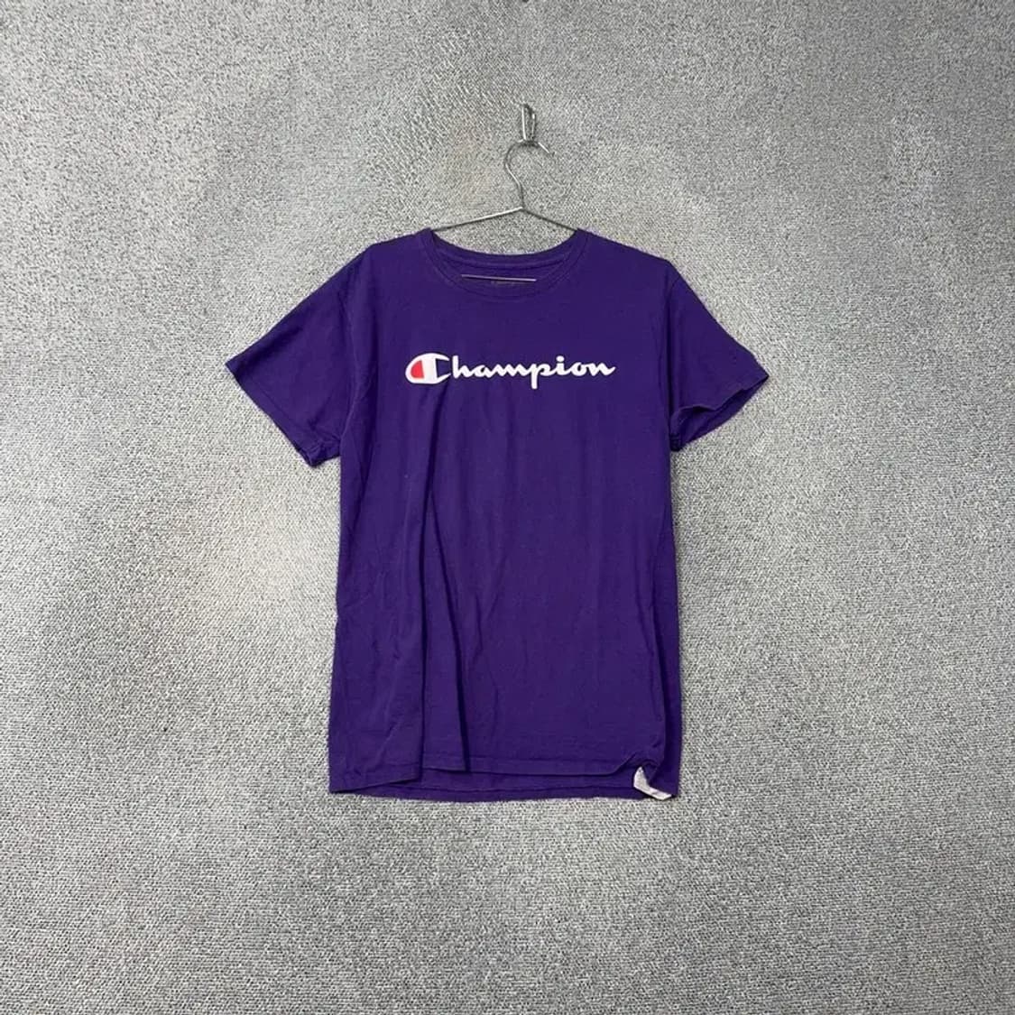 챔피온 프린팅 퍼플 로고 남성 반팔 티 M 상품이미지1