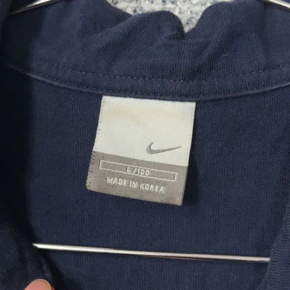 나이키 네이비 로고 남성 반팔 카라티 100 상품이미지3