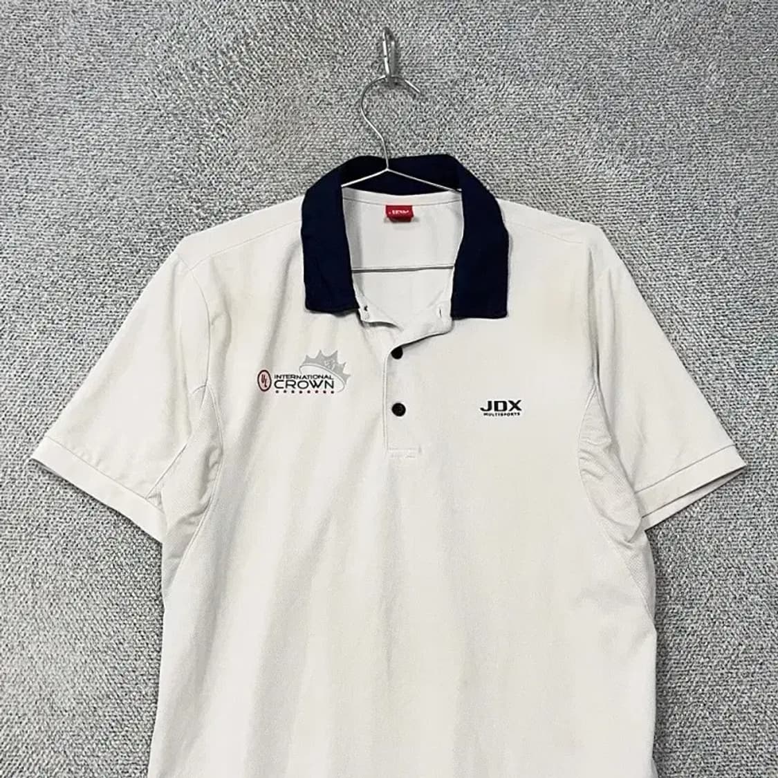JDX 로고 골프 화이트 기능성 반팔 카라티 105 상품이미지3
