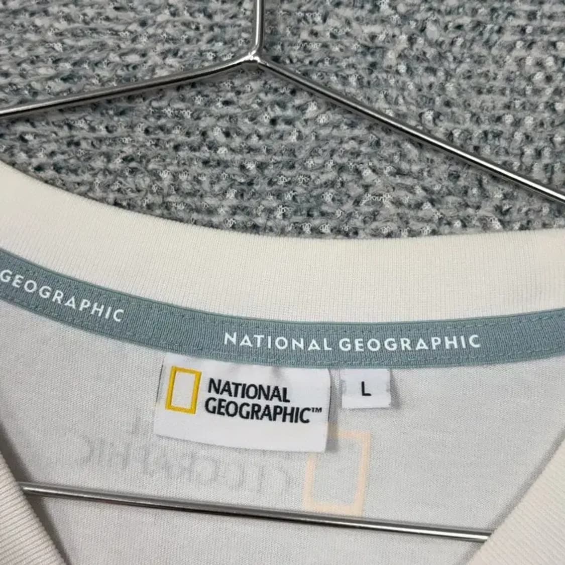 내셔널지오그래픽 화이트 로고 남성 캐주얼 반팔티 L 상품이미지3