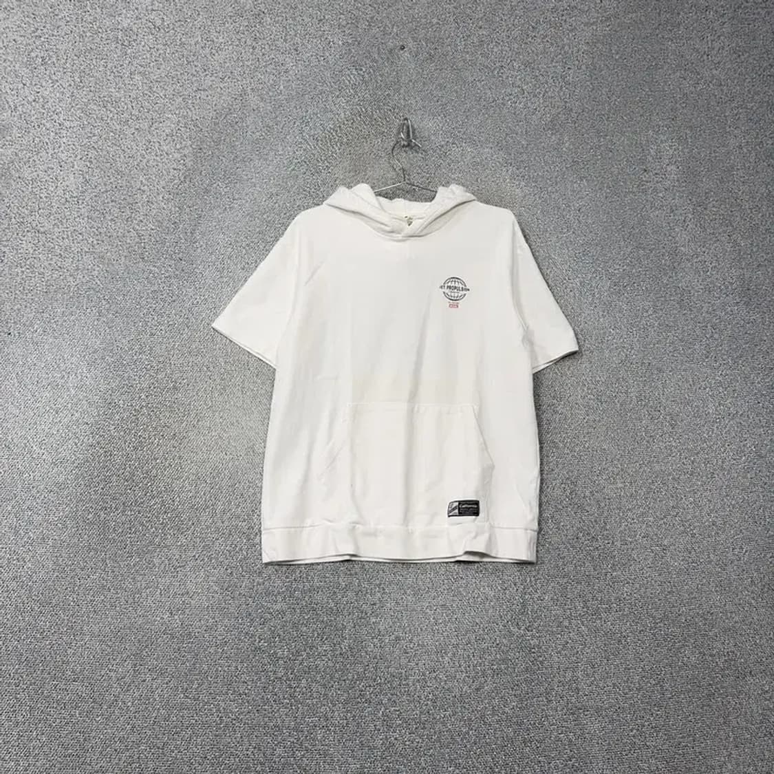 후아유 로고 화이트 프린팅 후드 반팔티 M 상품이미지1